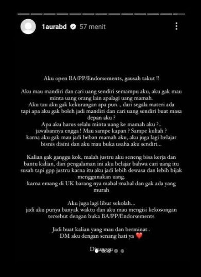 Lolly juga mengungkap alasan dirinya putuskan buka jasa endorsement