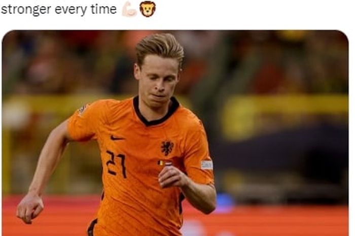 Frenkie de Jong dalam aksinyav bersama Timnas Belanda Sabtu (4/6/2022) dini hari WIB