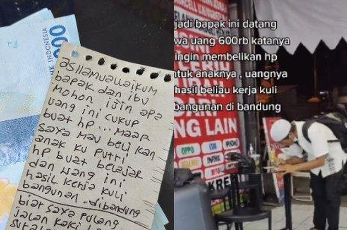 Kuli bangunan ini rela jalan kaki Jakarta-Bandung bawa uang 600 ribu untuk belikan HP anak