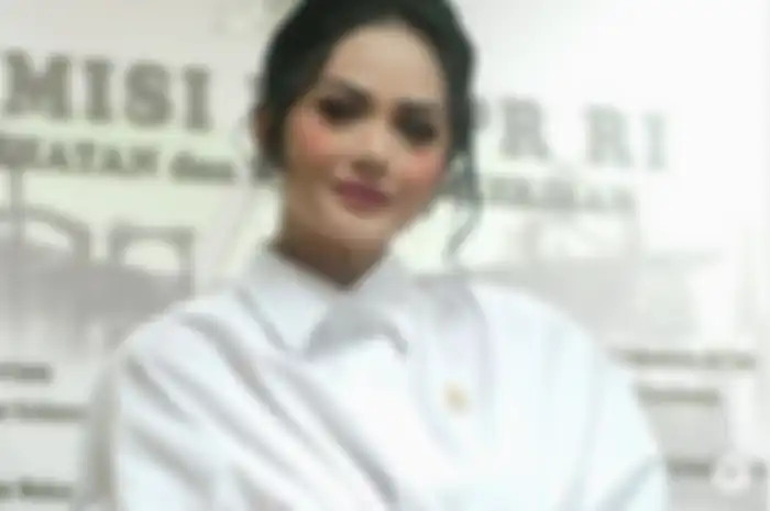 Busana Krisdayanti nampak cantik, mewah, dan elegan ketika bertugas sebagai anggota DPR RI