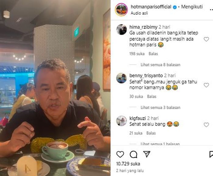 Postingan Hotman Paris saat menyindir kelakuan Firdaus Oiwobo