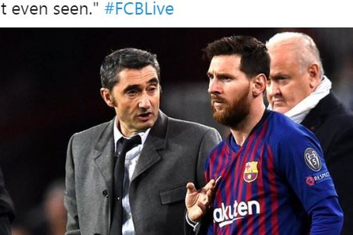 Eks pelatih Barcelona, Ernesto Valverde, curhat betapa sulitnya mengasih saran untuk kapten El Barca, Lionel Messi.