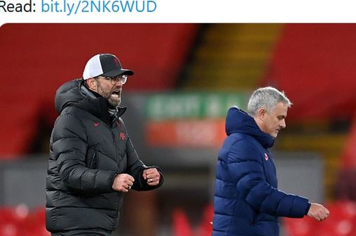 Termasuk Juergen Klopp, Jose Mourinho tahu ada 22 pelatih yang lebih sering menang daripada kalah saat melawan dirinya.