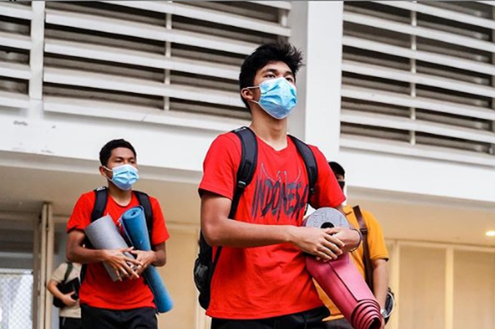 Penyerang Persija Jakarta, Sutan Diego Zico saar menjalani latihan bersama timnas U-19 Indonesia.