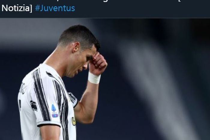 Ekspresi megabintang Juventus, Cristiano Ronaldo.