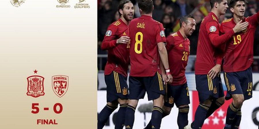 Hasil Kualifikasi Euro 2020 - Spanyol Menang Telak atas Rumania