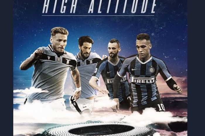 Poster unggahan di Twitter Lega Serie A jelang Lazio menjamu Inter Milan dalam lanjutan Liga Italia di Stadion Olimpico, 16 Februari 2020.