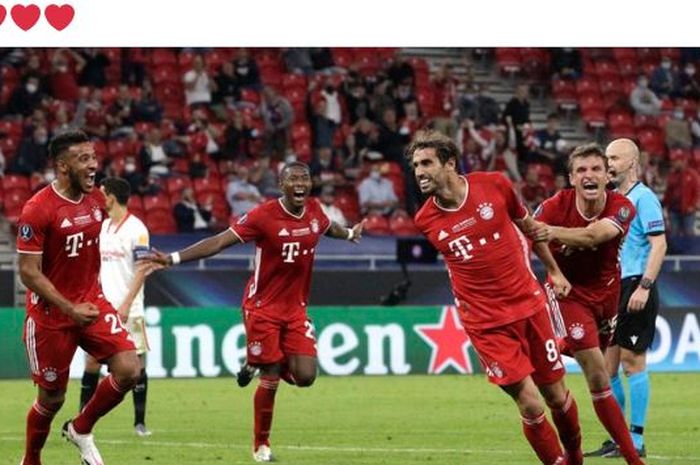 Gelandang Bayern Muenchen, Javi Martinez.