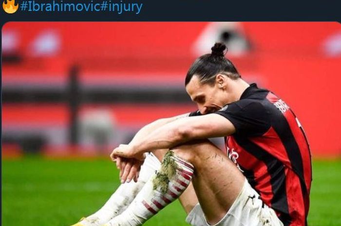 Zlatan Ibrahimovic mengalami cedera dalam laga Juventus vs AC Milan, 9 Mei 2021.