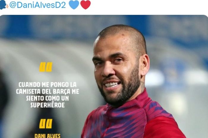 Bek Barcelona, Dani Alves, mengaku dirinya menjadi seperti superhero setelah memakai jersey Blaugrana.