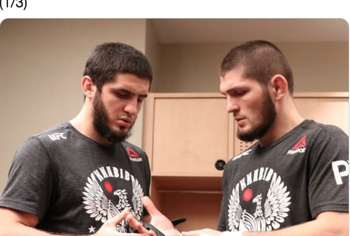 Bikin Khabib Nurmagomedov keok, Islam Makhachev (kiri) rebut gelar kelas ringan UFC.