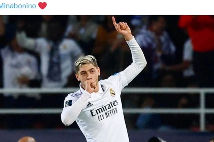 Gelandang Real Madrid, Fede Valverde, melakukan selebrasi yang bermakna mengharukan pada final Piala Dunia Klub 2023.