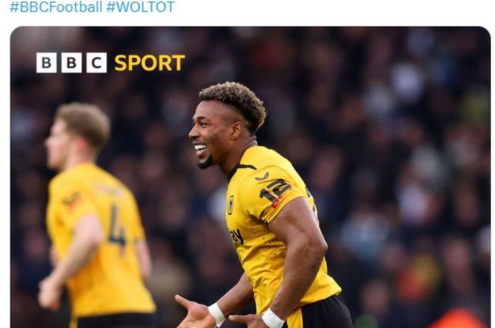 Pemain sayap Wolverhampton Wanderers, Adama Traore, menjadi aktor utama saat mengalahkan Tottenham Hotspur pada laga pekan ke-26 Liga Inggris di Stadion Molineux, Sabtu (4/3/2023).