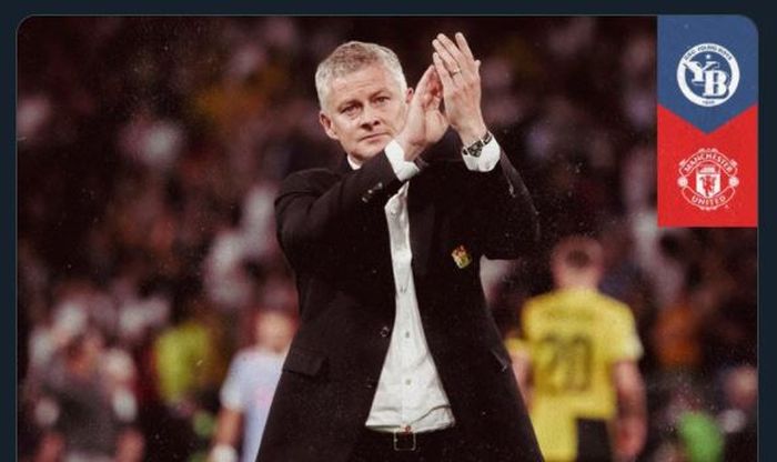 Reaksi pelatih Manchester United, Ole Gunnar Solskjaer, dalam laga Liga Champions di kandang Young Bouys, 14 September 2021.