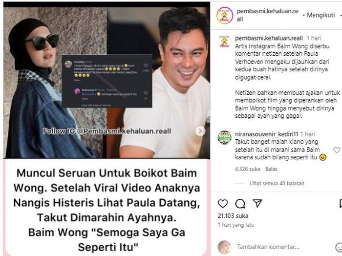 Postingan akun @pembasmi_kehaluan_reall