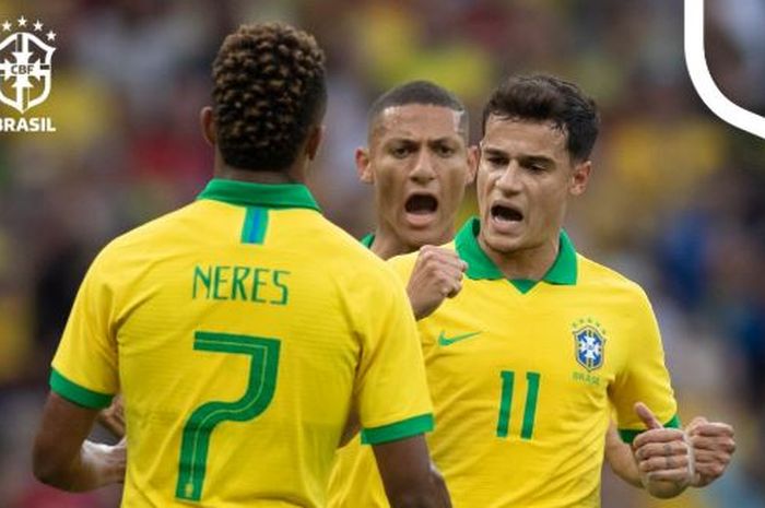 Timnas Brasil menggunduli Honduras 7-0 dalam laga uji coba di Porto Alegre, 9 Juni 2019.