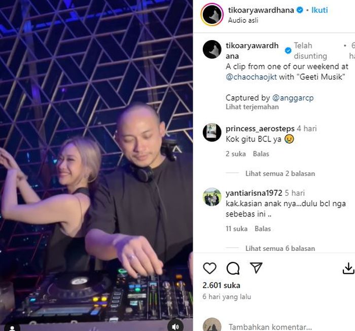 BCL asyik dugem saat temani Tiko Aryawardhana nge-dj di klub malam