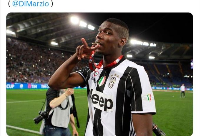 Paul Pogba saat merayakan gelar juara di Juventus.