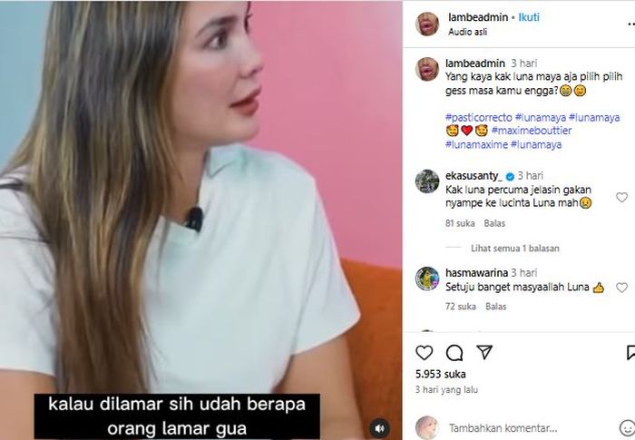 Luna Maya ungkap sudah banyak dilamar pria lain sebelum bertemu dan sah jadi istri Maxime Bouttier