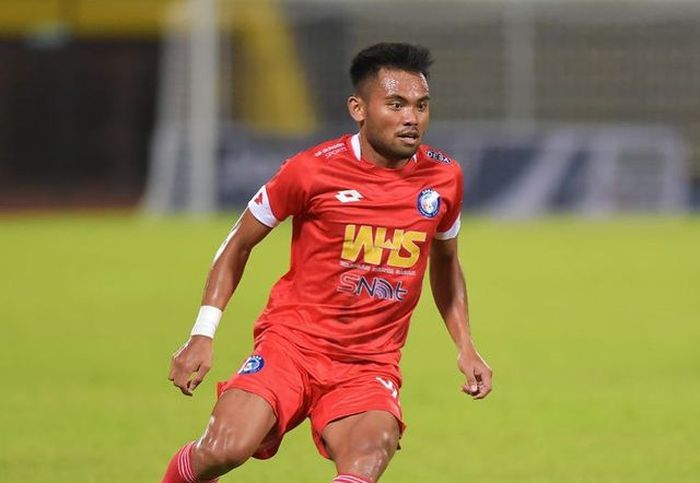 Aksi Saddil Ramdani saat memperkuat Sabah FA di Liga Super Malaysia 2021.