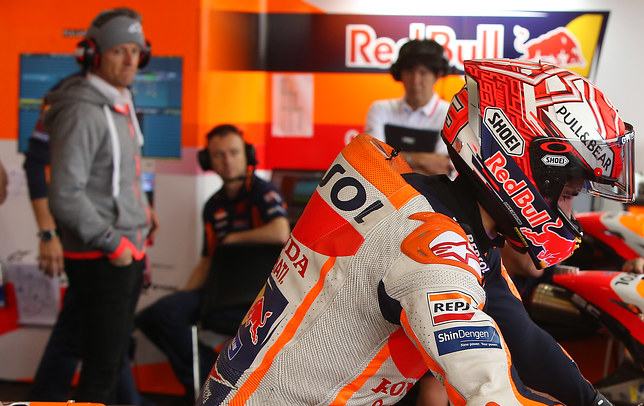 Punuk yang ada di baju balap Marc Marquez