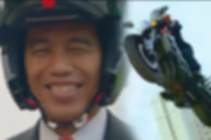 Presiden Jokowi naik moge saat pembukaan Asian Games 2018.