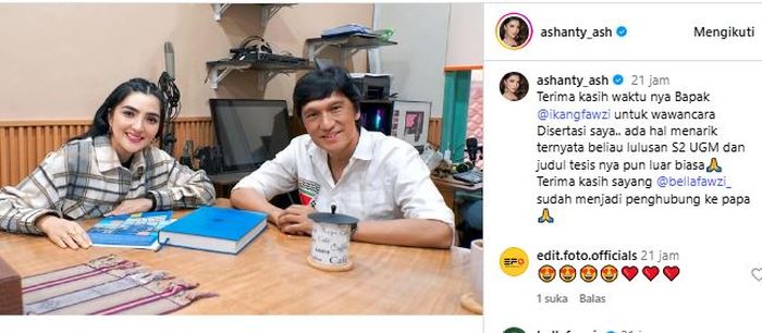 Kejar gelar S3, Ashanty sampai mewawancarai penyanyi Ikang Fawzi untuk disertasinya