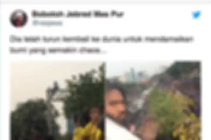 Sosok yang viral saat demo karena penampakannya mirip seorang juru selamat.