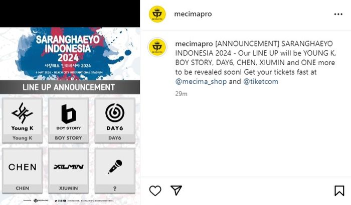 Xiumin dan Chen akan menjadi line up di Saranghaeyo Indonesia 2024