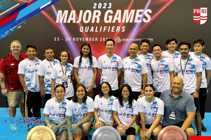 Atlet timnas renang Indonesia saat berpartisipasi pada kejuaraan Major Games Qualifiers (MGQ) 2023 di OCBC Aquatic Centre, Singapura, 23-26 November 2022