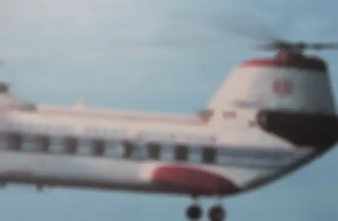 Logo River Mark menempel di helikopter Kawasaki Boeing