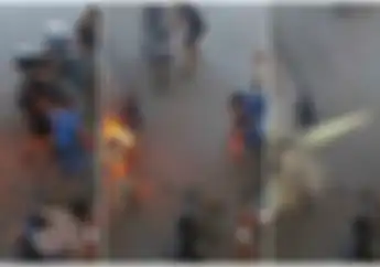 Enggak Panik.. Motor Terbakar di SPBU, Wanita Ini Cuma Butuh 12 Detik Buat Padamkan