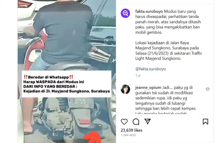 Video Viral Maling Naik Honda Scoopy Pakai Sandal Paku Incar Mobil