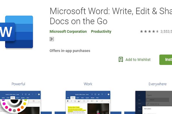 Aplikasi Microsoft Word berhasil tembus 1 miliar install di Play Store