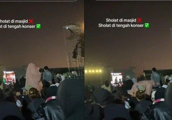 Viral Video, Wanita Ini Kepergok Salat di Tengah-tengah Acara Konser Musik, Auto Tuai Pro dan Kontra dari Netizen