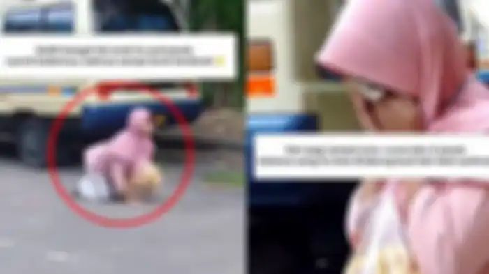 Viral, sosok Cyntya gadis penjual rempeyek jajakan dagangannya merangkak