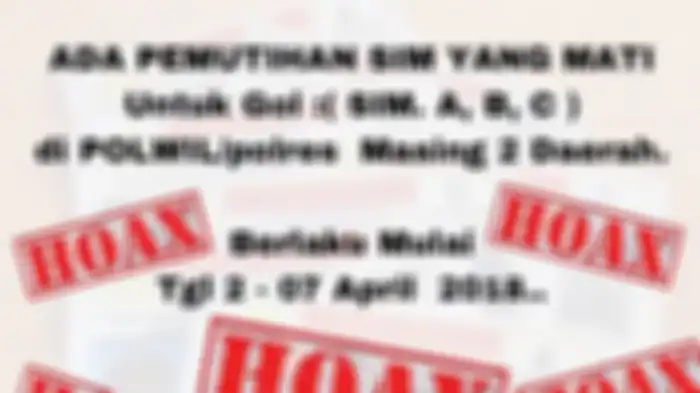 Pemutihan SIM Hoax!