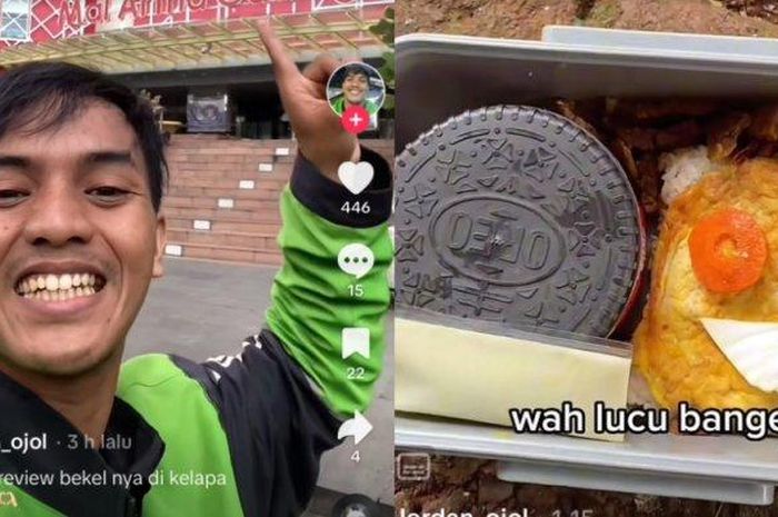 Viral, driver ojol ini pamer bekal lucu dari sang istri 