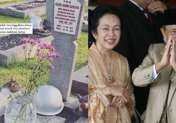Viral Video Seekor Kucing Terekam Minum Air dari Vas Bunga Krisan di Atas Pusara Makam Istri BJ Habibie Bak Melegakan Rasa Haus, Netizen Takjub: Minum di Tempat Eyang Ainun yang Baik Hati