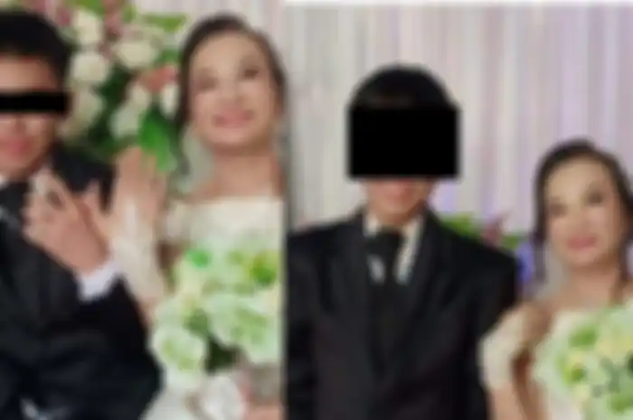 Foto pernikahan Mariana dan Kevin yang berbeda umur hingga 25 tahun.