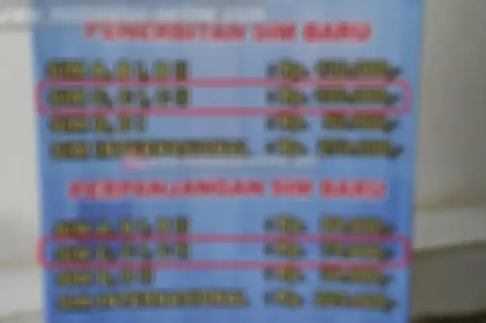 Meski belum dijalankan, biaya membuat SIM C1 dan C2 sudah ada