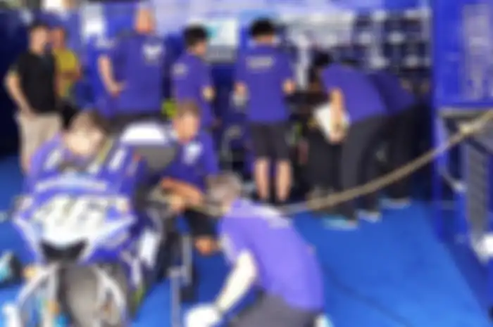 Suasana di paddock Valentino Rossi ketika tes pramusim Sepang
