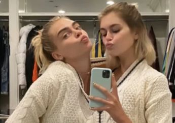 Dapat Cardigan dari Taylor Swift, Supermodel Cara Delevigne dan Kaia Gerber Bagikan Potret Manis di Instagramnya