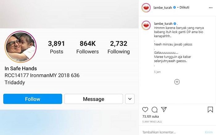 Engku Emran kepergok mengganti foto profilnya di Instagram usai dikabarkan cerai dari Laudya Cynthia Bella