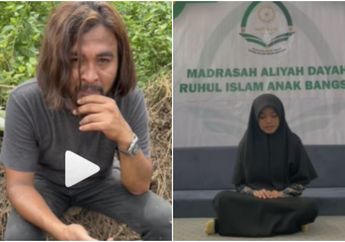 Penampilan Bak Preman dan Berambut Gondrong, Pria Ini Nangis Saat Lihat sang Putri Berhasil Hafal Al Qur'an 30 Juz: Baru Kali Ini Abu Terharu