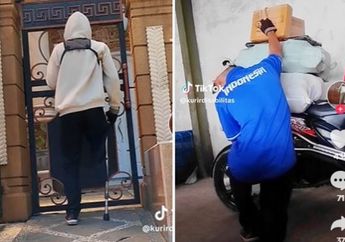 Bikin Terenyuh Netizen, Kurir Disabilitas Ini Unggah Aktivitasnya Antar Paket ke Penjuru Surabaya Meski dengan Satu Kaki: Lancar Rezekinya Bang