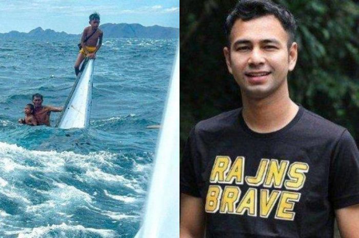 Kolase foto Aco nelayan yang selamatkan anak, Raffi Ahmad