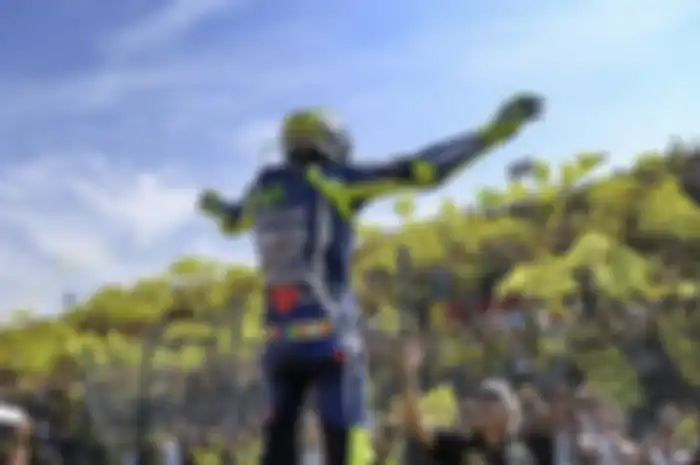 Valentino Rossi dihadapan penggemarnya.
