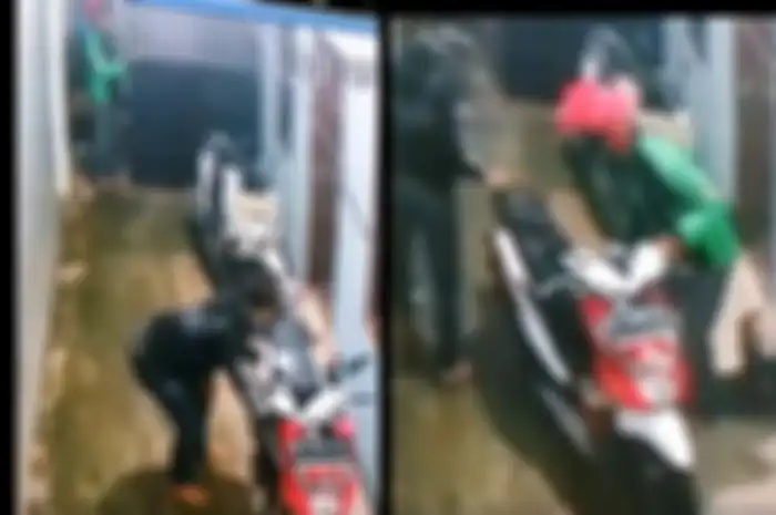 Detik-detik motor Honda BeAT diambil maling