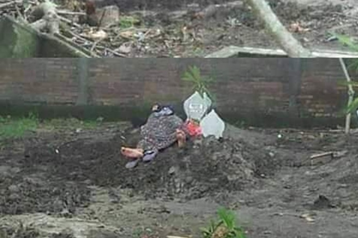 Musaanah nekat tidur di atas makam putrinya